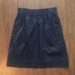 Navy blue paper bag-waisted Jcrew skirt